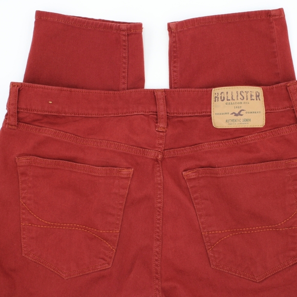 Hollister Men’s Skinny Jeans – 32x32 | Maroon, 5-Pocket Style - Picture 2 of 5
